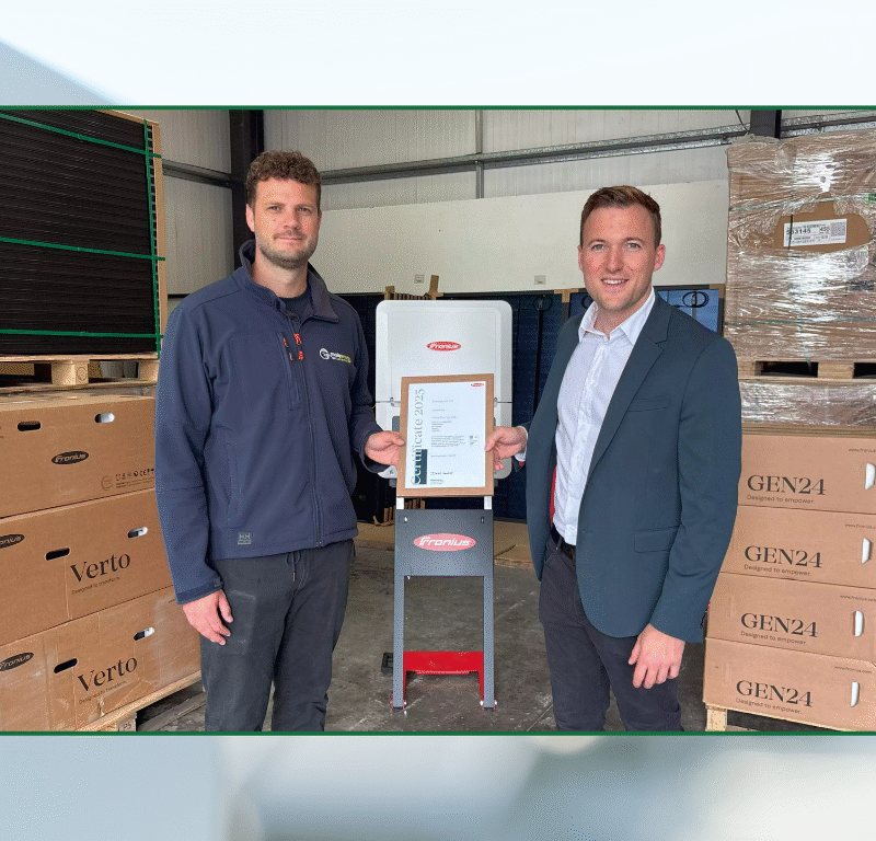 Charlie Findlay, Managing Director of Mole Energy and Daniel Kastner, Managing Director of Fronius UK